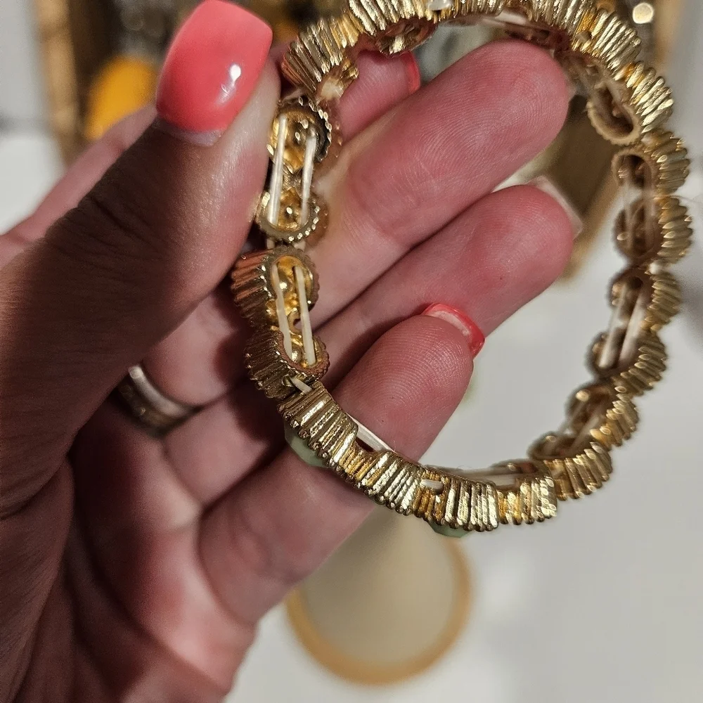 Gold and Mint Green Bracelet Stetchy Women's Jewelry Accessories